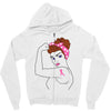 breast cancer girl power Zipper Hoodie