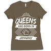 Queens Are Born In January Ladies Fitted T-Shirt
