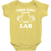 this girl loves her lab Baby Onesie
