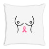 breast with pink ribbon Throw Pillow