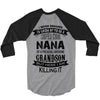 Super Cool Nana Of A Freaking Awesome Grandson 3/4 Sleeve Shirt