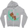 brown sleep Zipper Hoodie