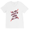 rad white and blue V-Neck Tee