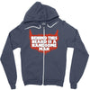 behind beard is a handsome man Zipper Hoodie