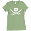 pirate skull sword music band metal biker guitar tee new Ladies Fitted T-Shirt