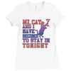 my cat and i stay in tonight Ladies Fitted T-Shirt