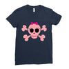 fummy pink skull long sleeve Ladies Fitted T-Shirt
