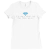 i'm only here for the wifi internet   coffee cafe web geeky tech guy t Ladies Fitted T-Shirt
