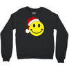 smiley face wears santa hat merry christmas Crewneck Sweatshirt