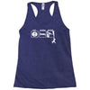 eat sleep climb   2 climbers distressed Racerback Tank