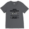 never underestimate an old man who was born in july V-Neck Tee