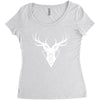 deer head vector white logo Women's Triblend Scoop T-shirt