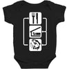 v2 eat sleep fish Baby Bodysuit