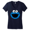Cookie Monster Face Women's V-Neck T-Shirt