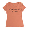 it's a good day to read text Women's Triblend Scoop T-shirt