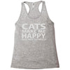 cats make me happy you, not so much Racerback Tank