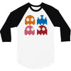 cool retro 80s pacman ghosts video games 3/4 Sleeve Shirt