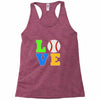 love baseball neon rhinestuds Racerback Tank