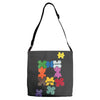 puzzled Adjustable Strap Totes