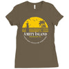 amity island jaws inspired movie shark printed Ladies Fitted T-Shirt