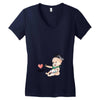 Cute Baby Painter's Dad Love Women's V-Neck T-Shirt