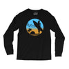 beach surfer silhouette birds sand waves palm Long Sleeve Shirts