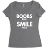 boobs real smile fake Women's Triblend Scoop T-shirt