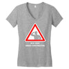 body under construction road sign Women's V-Neck T-Shirt