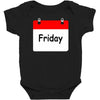 title of day of the week friday day of the week Baby Bodysuit