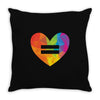 Rainbow Equality Heart Throw Pillow