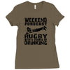 weekend rugby forecast beer pub drink Ladies Fitted T-Shirt