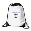 first mate Drawstring Bags