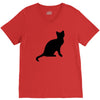 cat black had V-Neck Tee