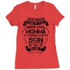 Super Cool Momma Of A Freaking Awesome Son Ladies Fitted T-Shirt
