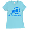 my boys can swim Ladies Fitted T-Shirt