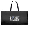 i love my soldier navy camouflage Weekender Totes