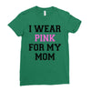 i wear pink for my mom breast cancer Ladies Fitted T-Shirt