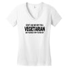 vegetarian ask yourself why not vegan food foodie tofu geek tee shirt Women's V-Neck T-Shirt