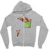 pocket red pandas Zipper Hoodie