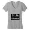 Delta Gamma Black Women's V-Neck T-Shirt