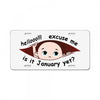 January Peeking Out Baby Boy License Plate