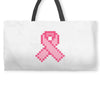 Pixeled Pink Ribbon Weekender Totes