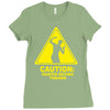 caution shapes being thrown printed Ladies Fitted T-Shirt
