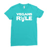 vegans rule Ladies Fitted T-Shirt