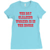 dry cleaning worker in the house Ladies Fitted T-Shirt