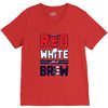 red white and brew V-Neck Tee