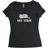 Cat Says Not Today Women's Triblend Scoop T-shirt