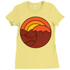 sunset circle Ladies Fitted T-Shirt