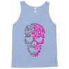 two coloured patterned skull   mens funny Tank Top