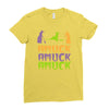 amuck, amuck, amuck! Ladies Fitted T-Shirt